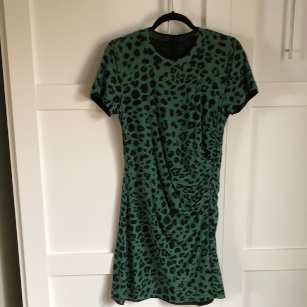 Cabi Green Leopard Print Reversible Dress
